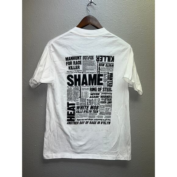 Vintage Spike Lee Shirt Jungle Fever Movie Film Newspaper Race Killer 90s Tee M - Picture 8 of 13